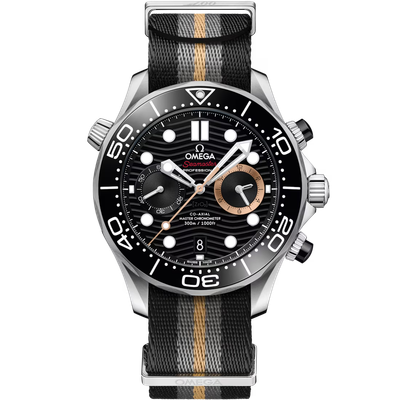 Diver 300 Chronograph 007 First Light 44mm in Stainless Steel with Black Dial