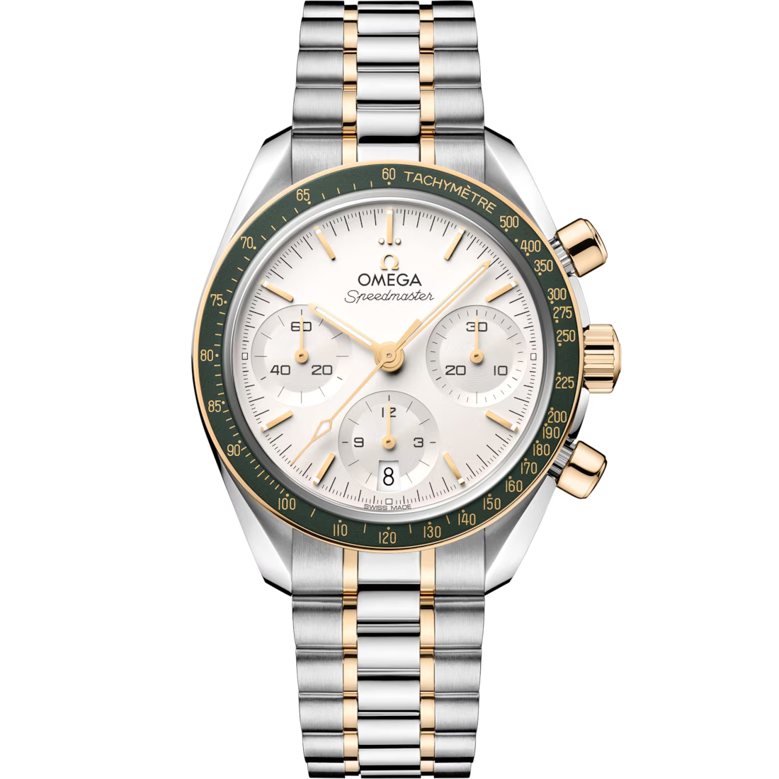 Speedmaster 38mm in Stainless Steel and Yellow Gold with White Dial