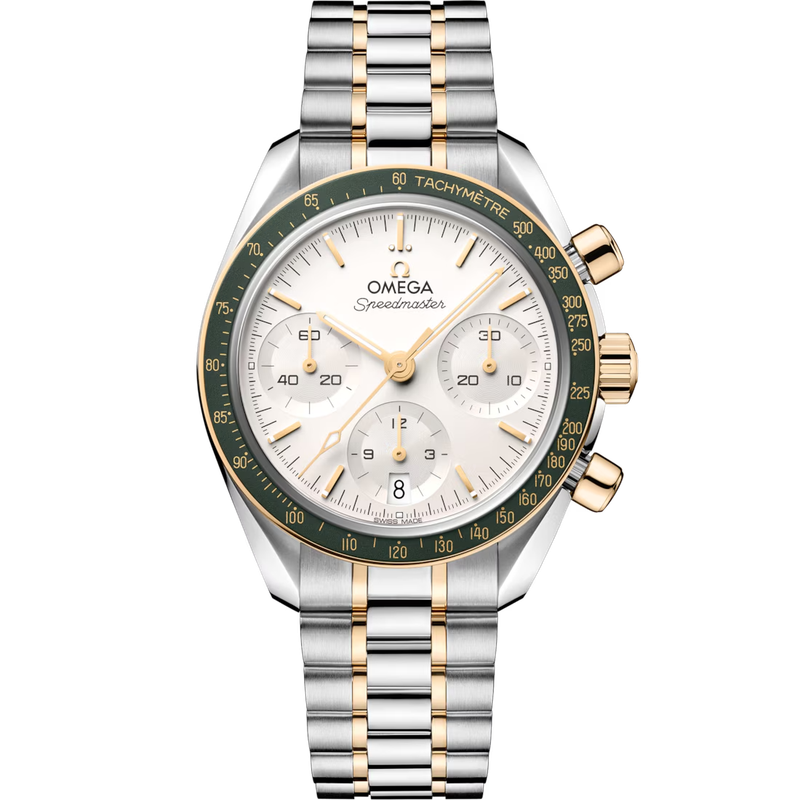 Speedmaster 38mm in Stainless Steel and Yellow Gold with White Dial