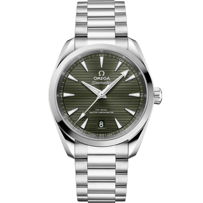 Aqua Terra 38mm With Green Teak Dial in Stainless Steel