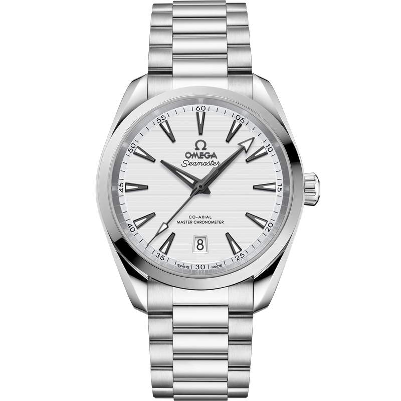 Aqua Terra 38mm with Silver Teak Dial in Stainless Steel