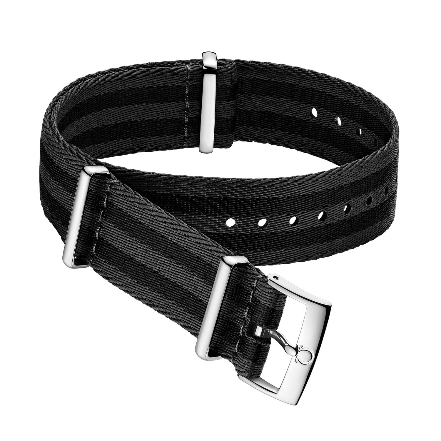 Nato Strap 20mm Polyamide 5 Stripe Black and Grey