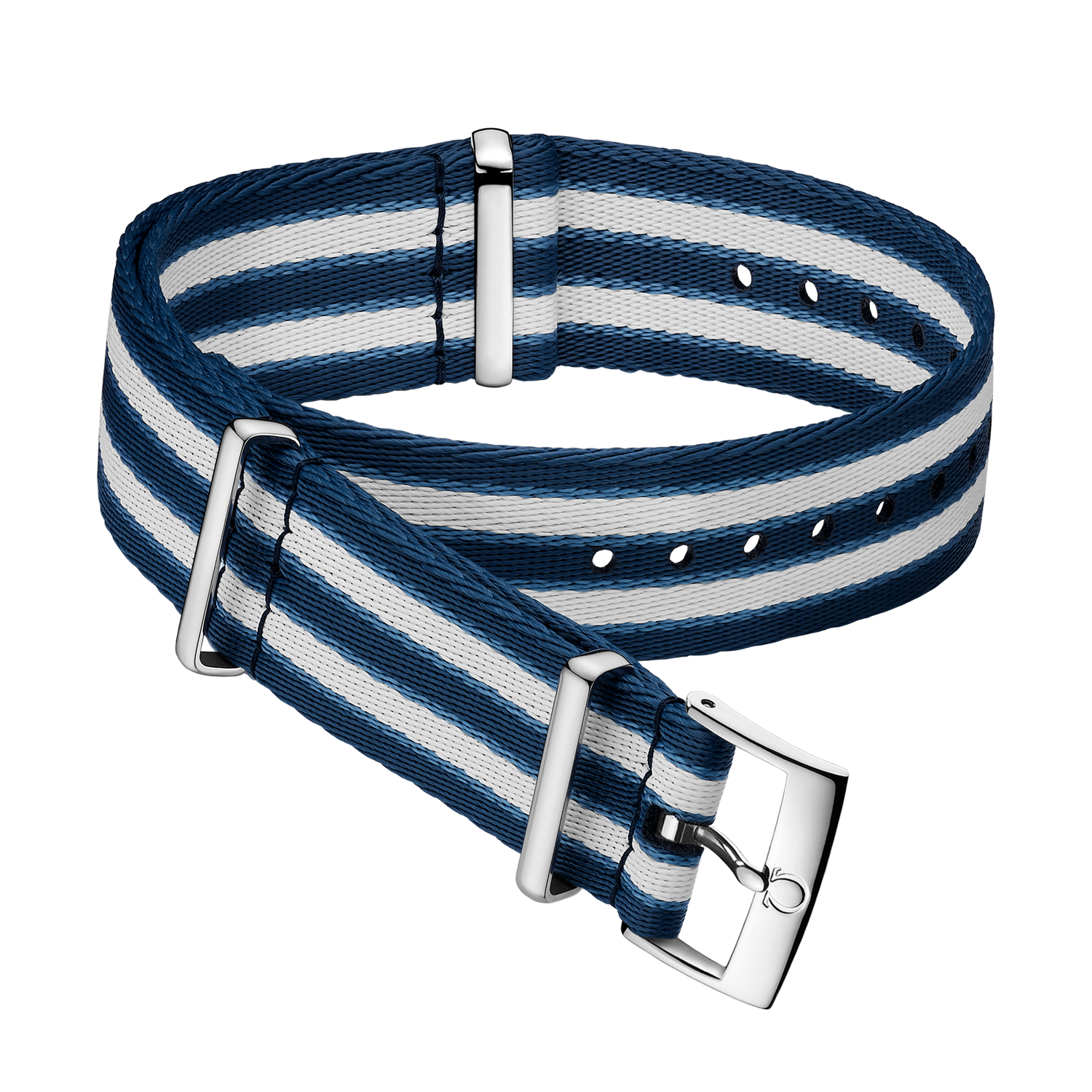 Nato Strap 20mm Polyamide in Dark Blue and White