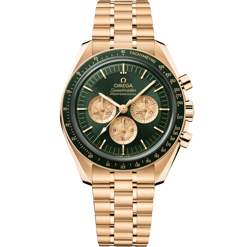 Speedmaster Moonwatch Professional 42mm with Green Dial in Yellow Gold