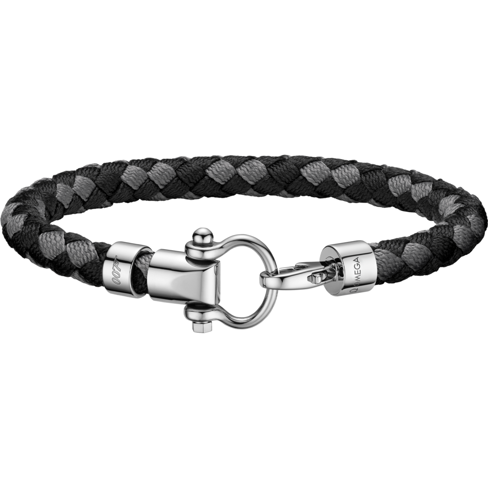 Aqua Sailing 007 Edition Nylon Bracelet in Black and Grey Braided