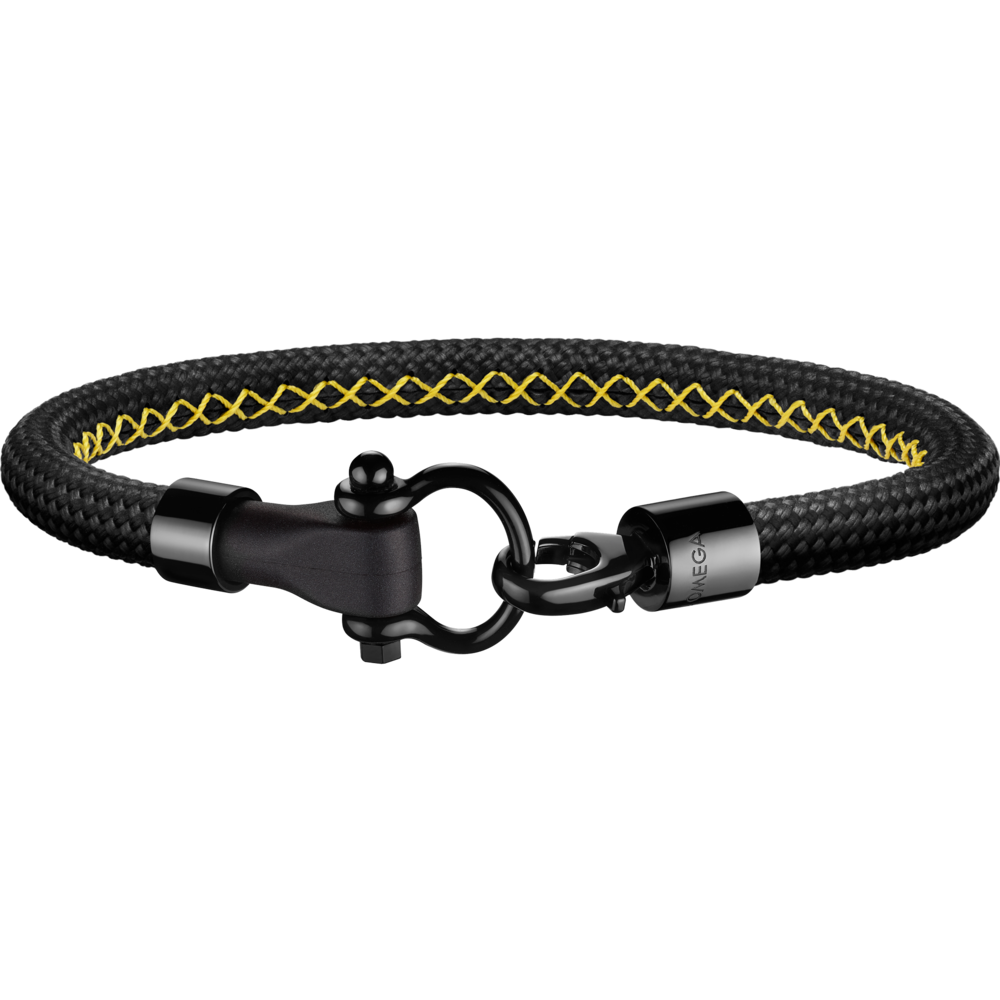 Aqua Sailing Rubber Bracelet in Black and Yellow