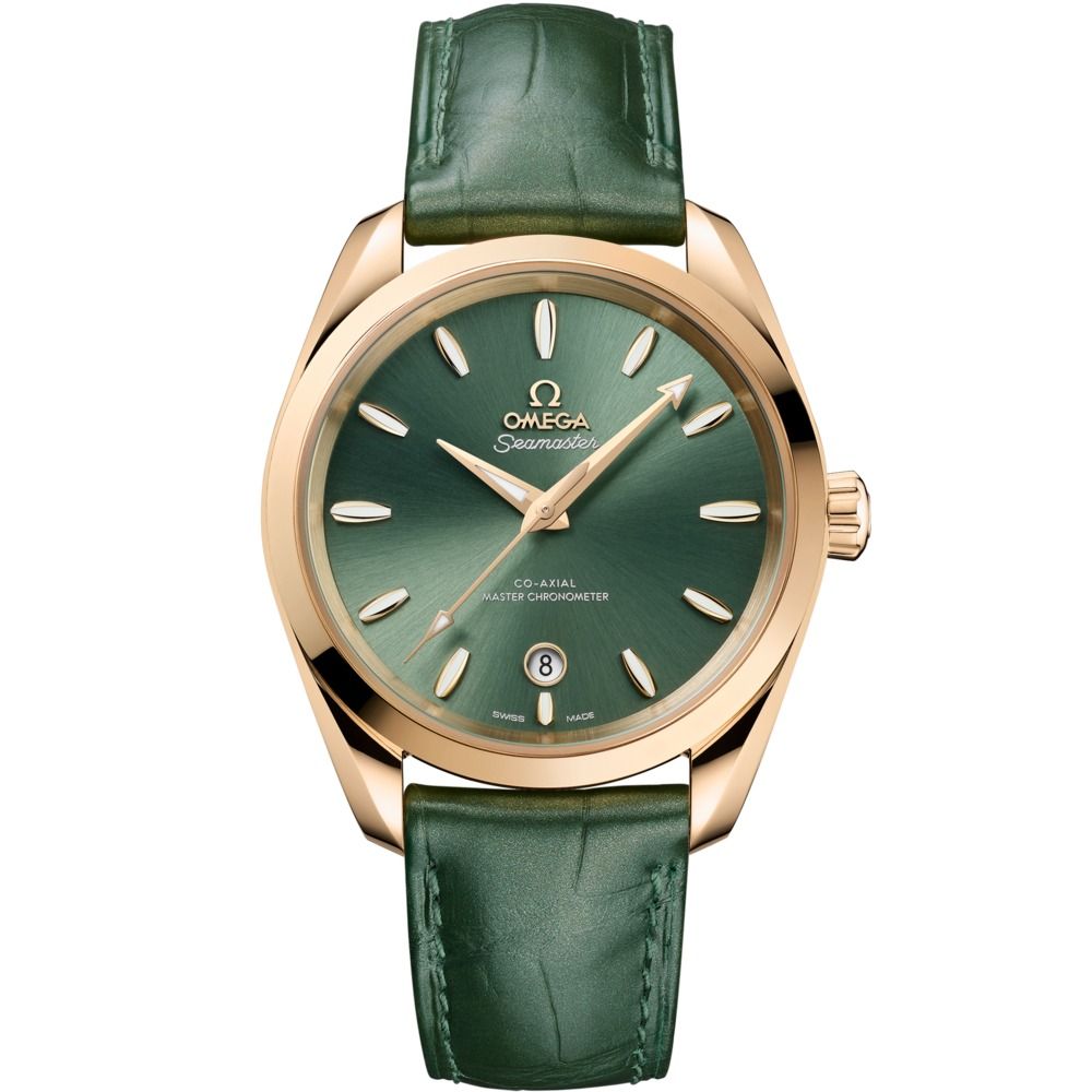 Aqua Terra 38mm with Bay Green Dial in Yellow Gold