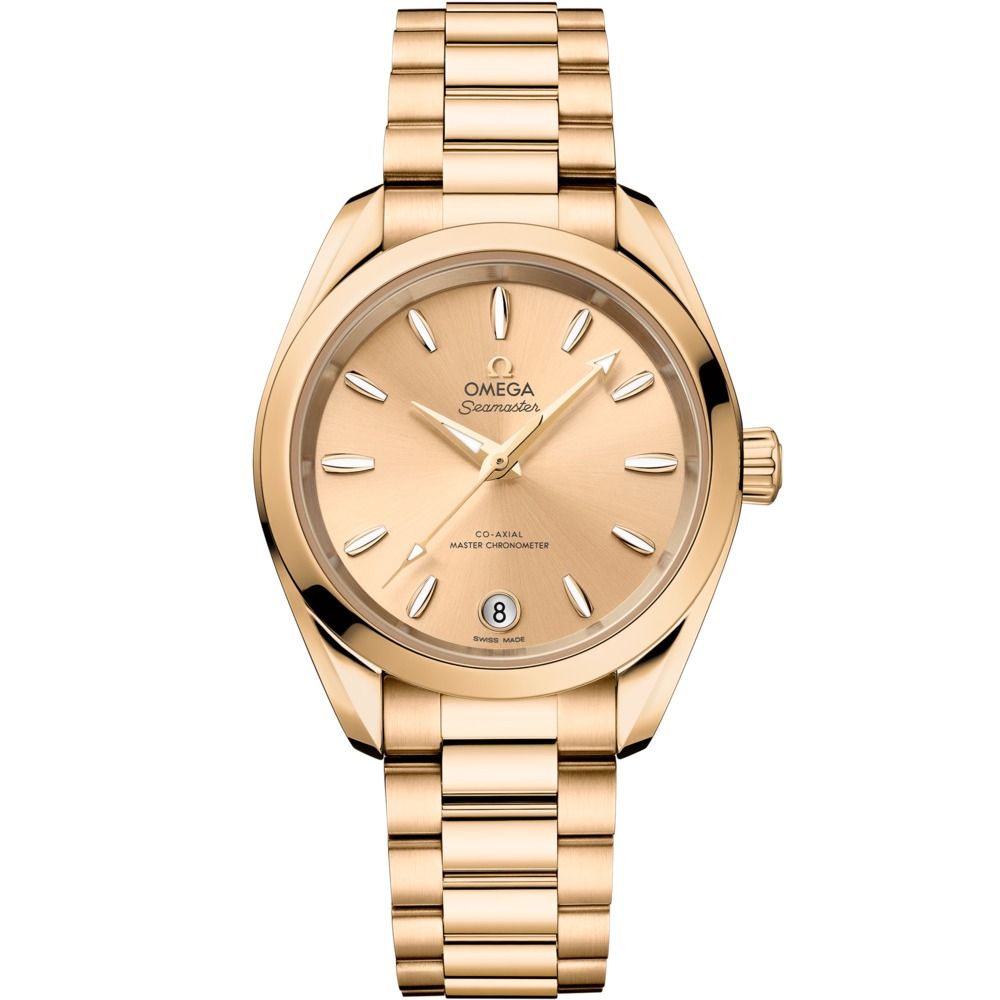 Aqua Terra 34mm with Yellow Dial in Yellow Gold