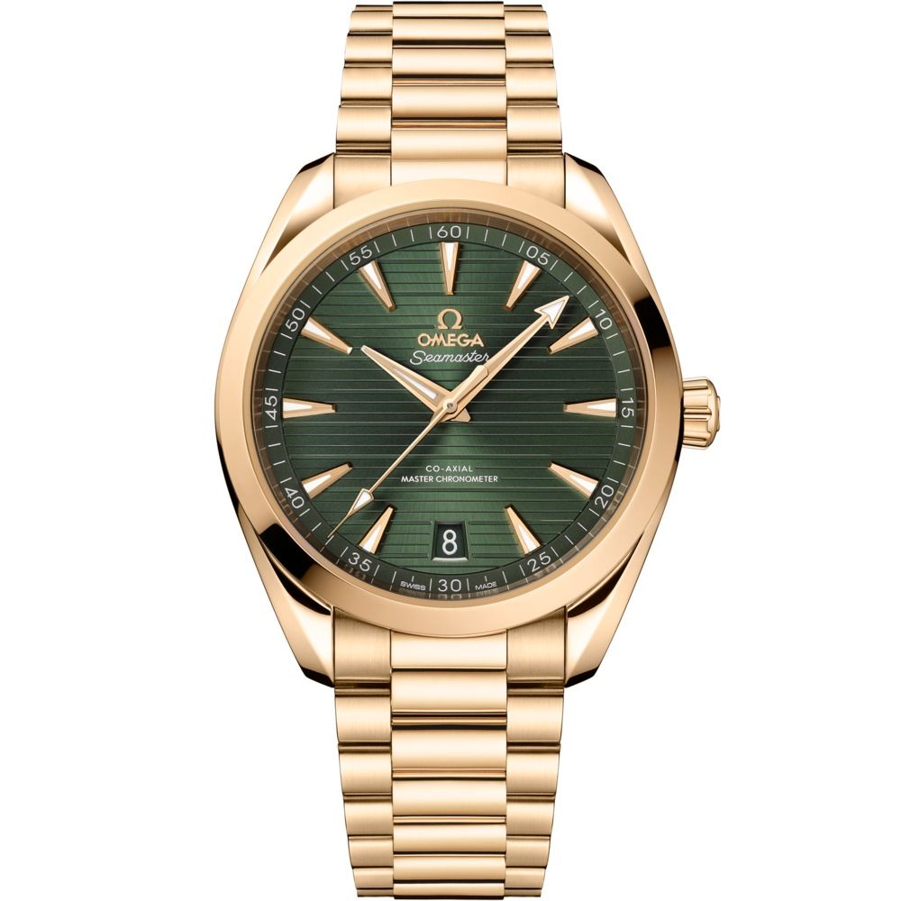 Aqua Terra 41mm with Green Dial in Yellow Gold