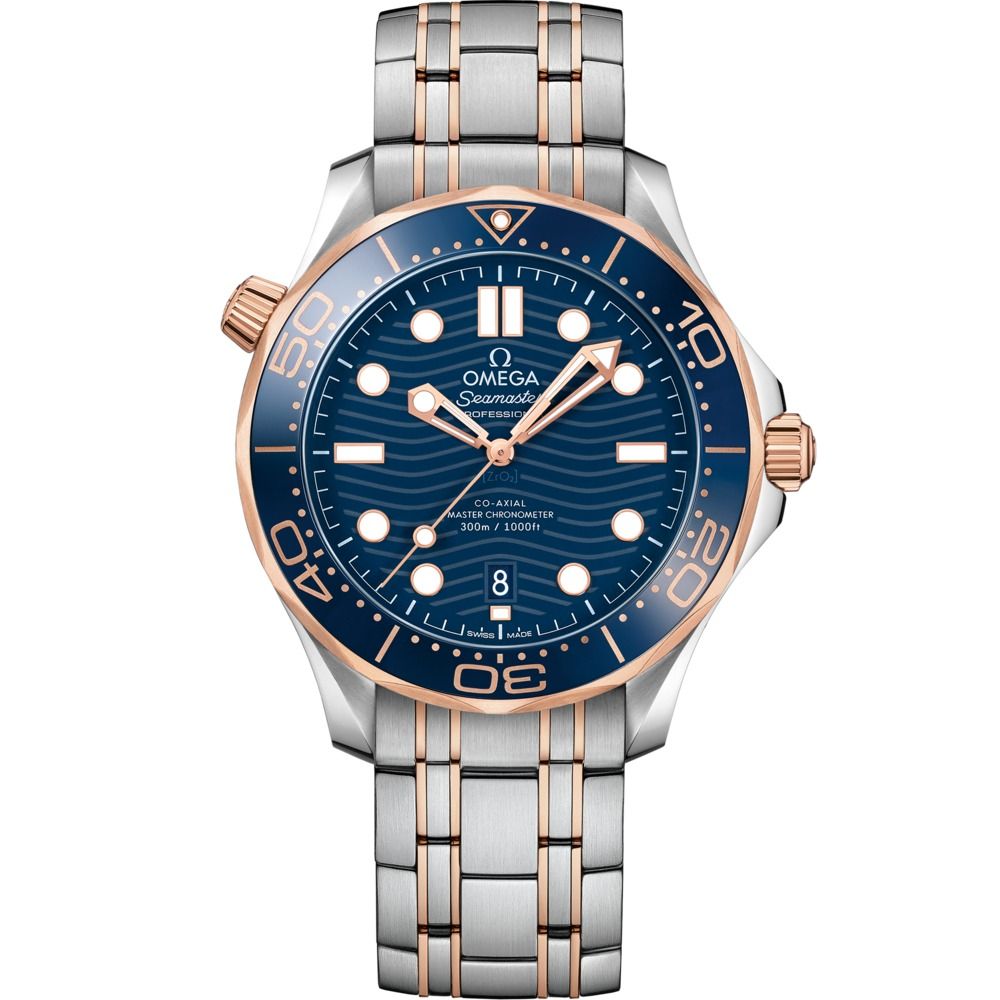 Seamaster Diver 300M 42mm with Blue Dial in Stainless Steel and Rose Gold