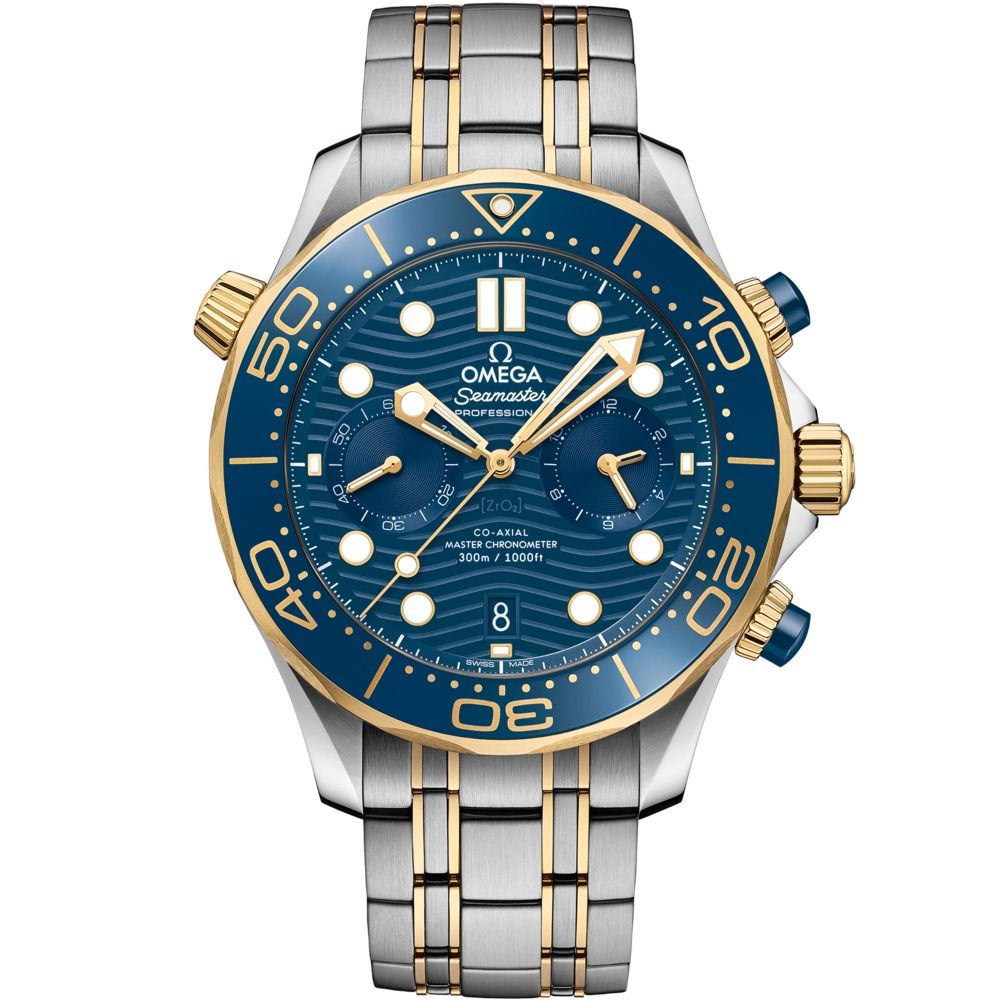 Seamaster Diver 300M 44mm with Blue Dial in Stainless Steel and Yellow Gold