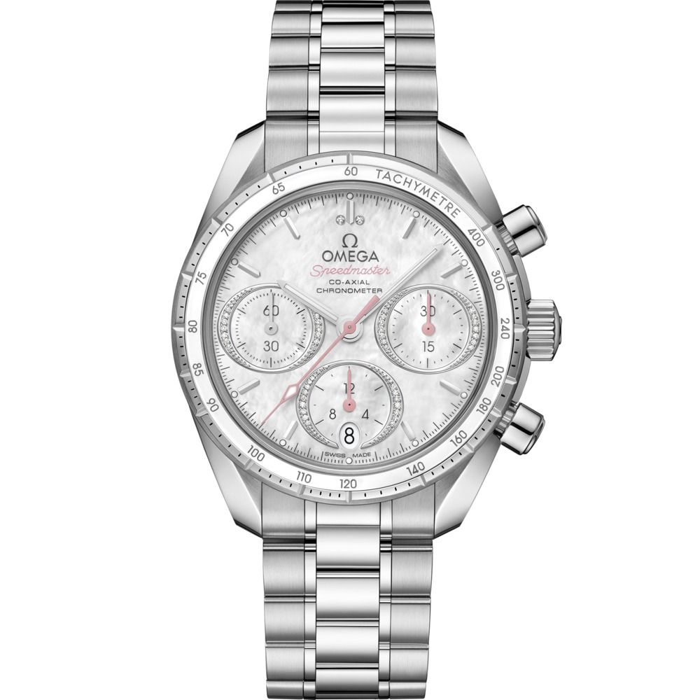 Speedmaster 38mm with White Diamond Dial in Stainless Steel