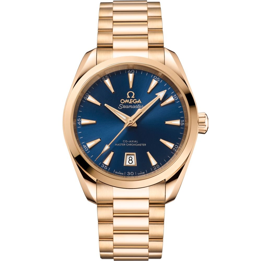 Aqua Terra 38mm with Blue Dial in Yellow Gold