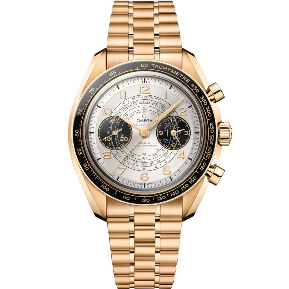 Speedmaster Chronoscope Paris 2024 43mm with Silver Dial in Yellow Gold