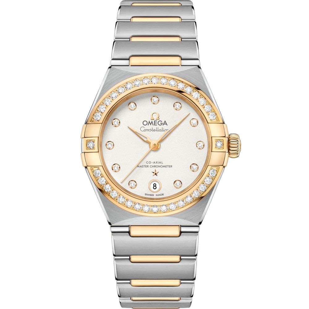 Constellation 29mm with Silver Diamond Dial and Diamond Bezel in Stainless Steel and Yellow Gold