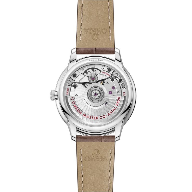 De Ville Prestige 34mm with Grey Diamond Dial in Stainless Steel on Taupe Alligator Strap