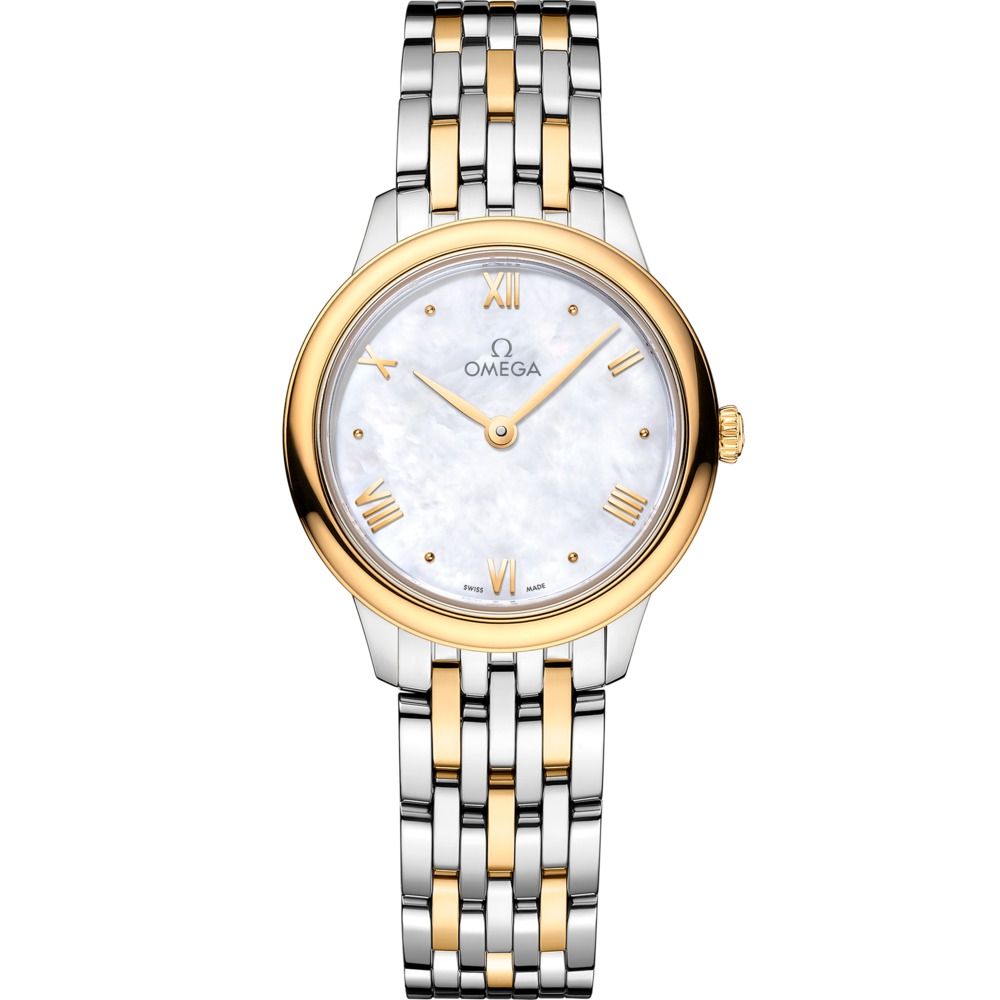 De Ville Prestige 27.5mm with White Dial in Stainless Steel and Yellow Gold