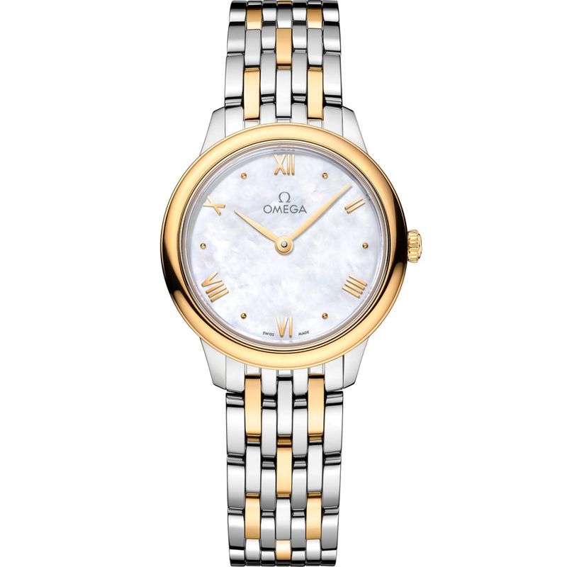 De Ville Prestige 27.5mm with White Dial in Stainless Steel and Yellow Gold
