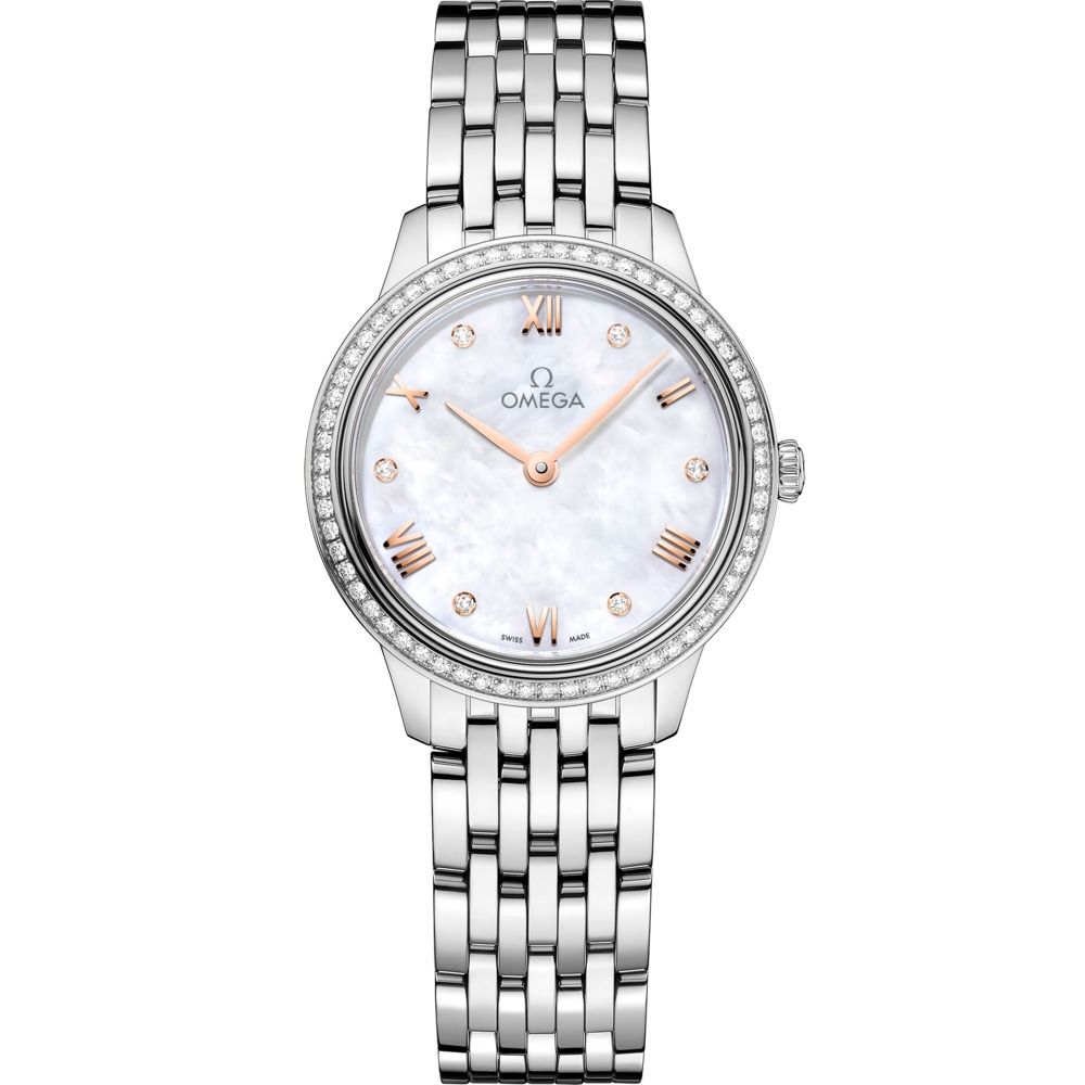 De Ville Prestige 27.5mm with White Diamond Dial and Diamond Bezel in Stainless Steel