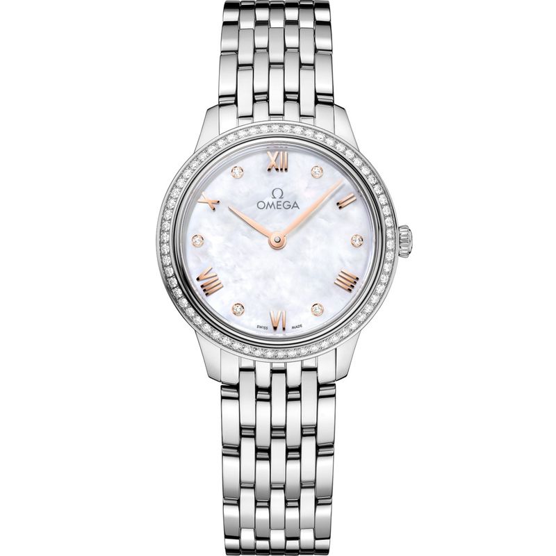 De Ville Prestige 27.5mm with White Diamond Dial and Diamond Bezel in Stainless Steel