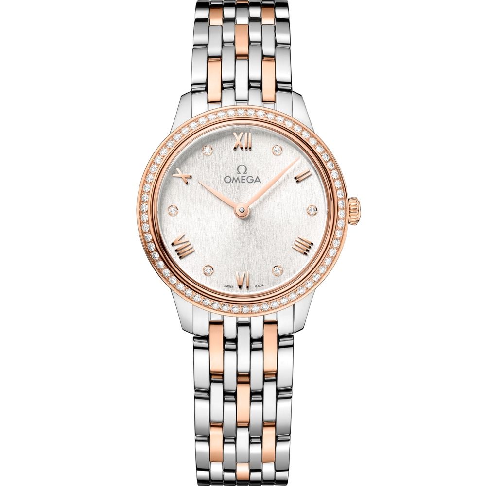 De Ville Prestige 27.5mm with Silver Diamond Dial and Diamond Bezel in Stainless Steel and Rose Gold