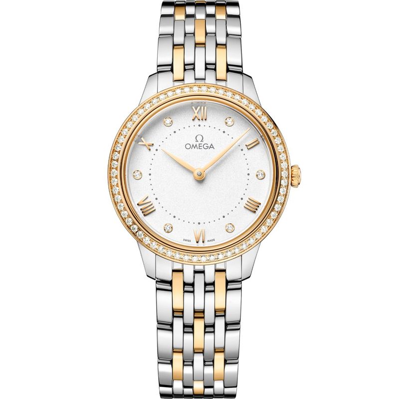 De Ville Prestige 30mm with Silver Diamond Dial and Diamond Bezel in Stainless Steel and Yellow Gold