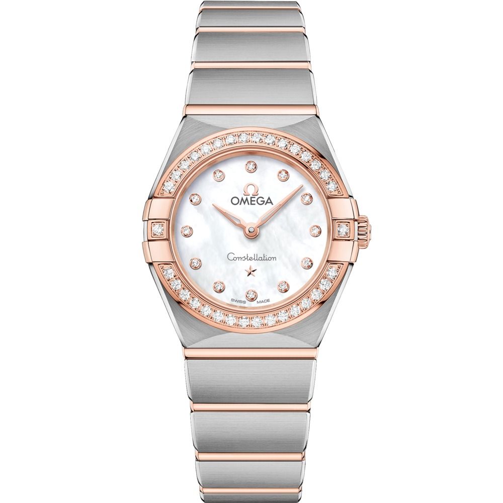 Constellation 25mm with White Diamond Dial and Diamond Bezel in Stainless Steel and Rose Gold