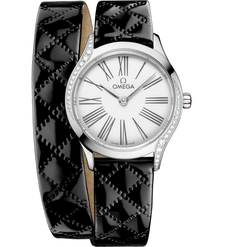 De Ville Mini Tresor 26mm with White Dial in Stainless Steel on Black Leather Strap