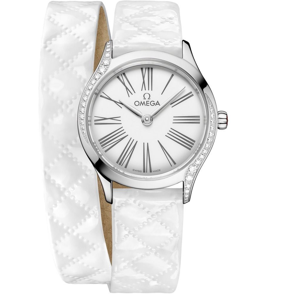 De Ville Mini Tresor 26mm with White Dial in Stainless Steel on White Leather Strap