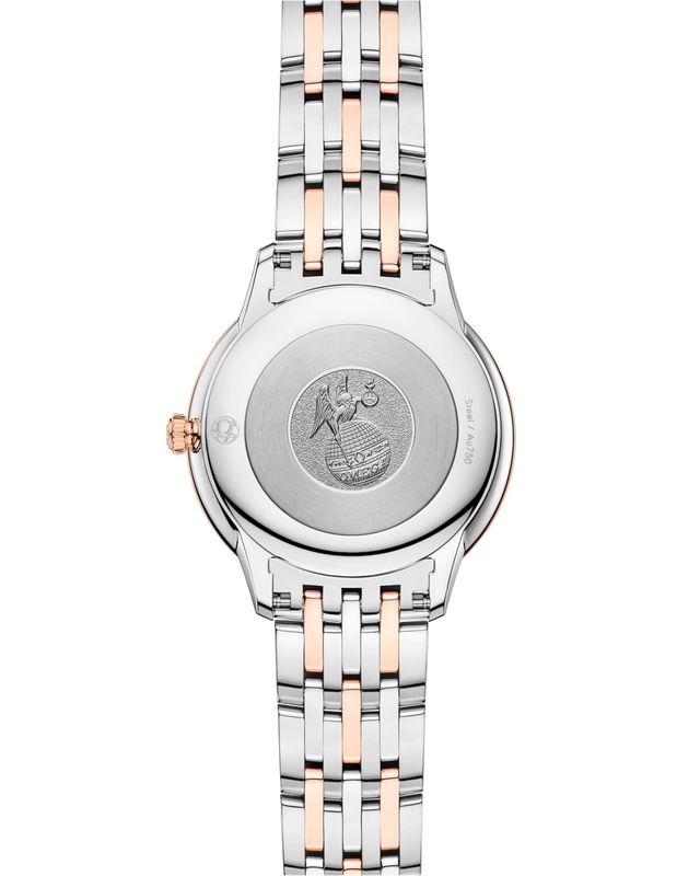 De Ville Prestige 30mm with White Diamond Dial and Diamond Bezel in Stainless Steel and Rose Gold