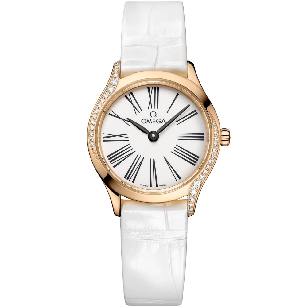 De Ville Mini Tresor 26mm with White Dial in Yellow Gold on White Alligator Strap