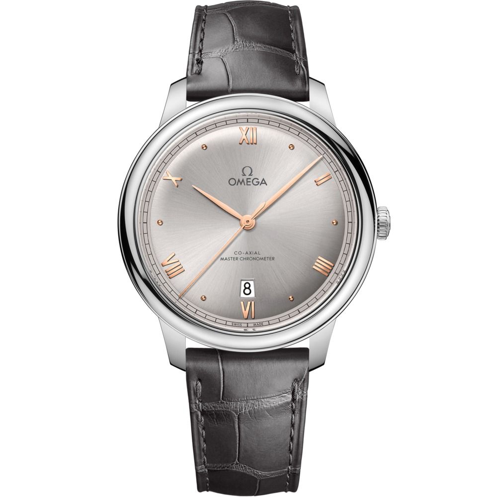 De Ville Prestige 40mm with Grey Dial in Stainless Steel on Grey Alligator Strap