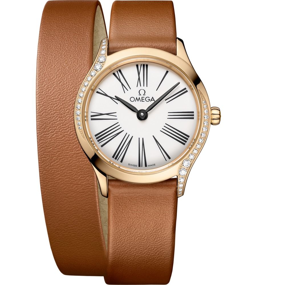 De Ville Mini Tresor 26mm with White Dial in Yellow Gold on Brown Leather Strap Ref. 428.57.26.60.04.005