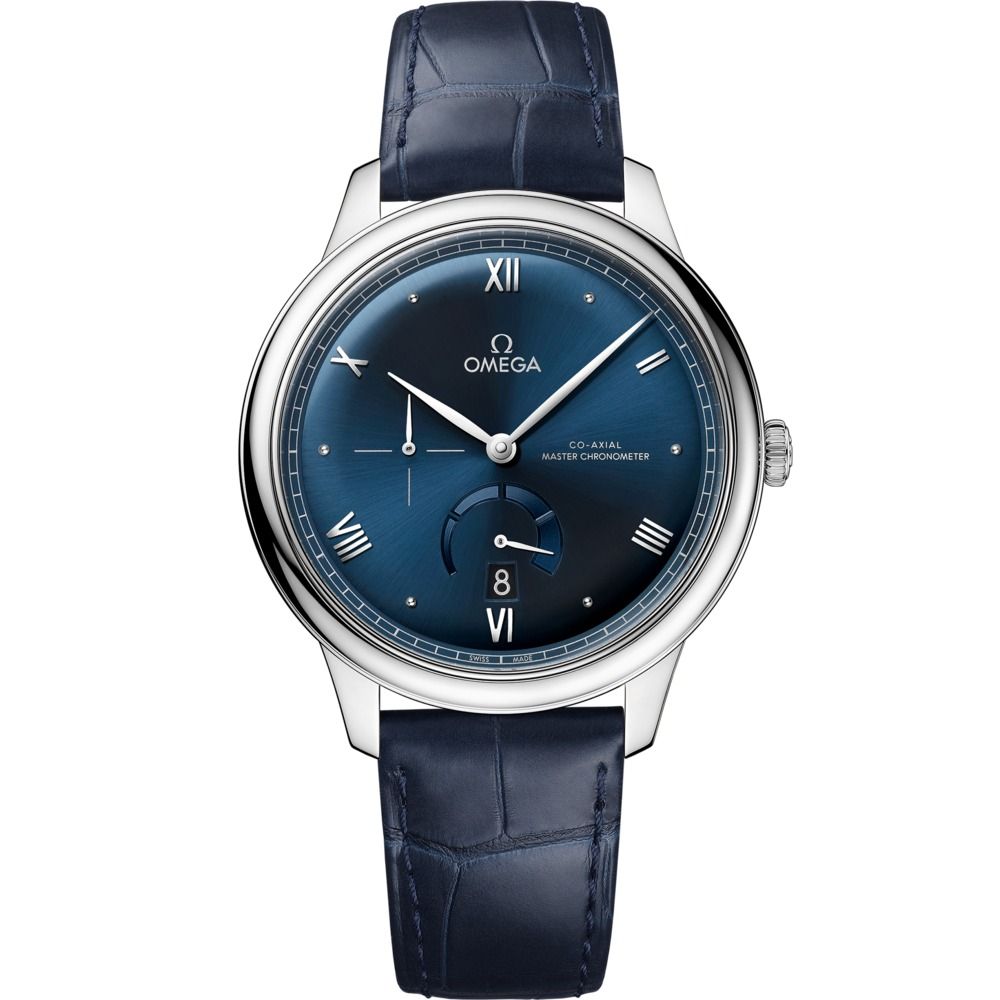 De Ville Prestige 41mm with Blue Dial in Stainless Steel on Blue Alligator Strap Ref. 434.13.41.21.03.002