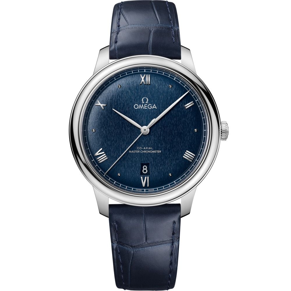 De Ville Prestige 40mm with Blue Dial in Stainless Steel on Blue Alligator Strap