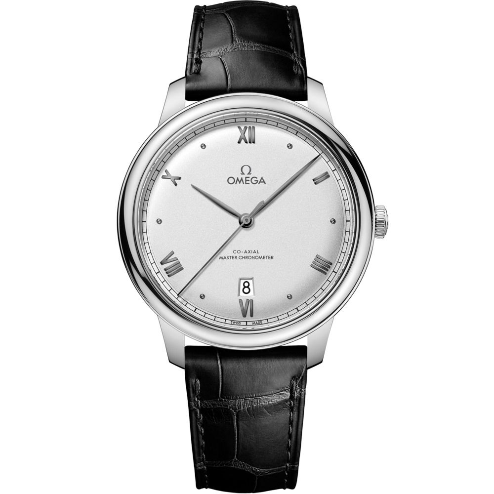 De Ville Prestige 40mm with Silver Dial in Stainless Steel on Black Alligator Strap