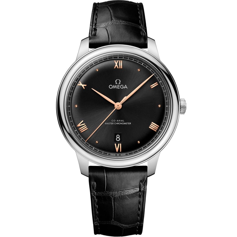 De Ville Prestige 40mm with Black Dial in Stainless Steel on Black Alligator Strap