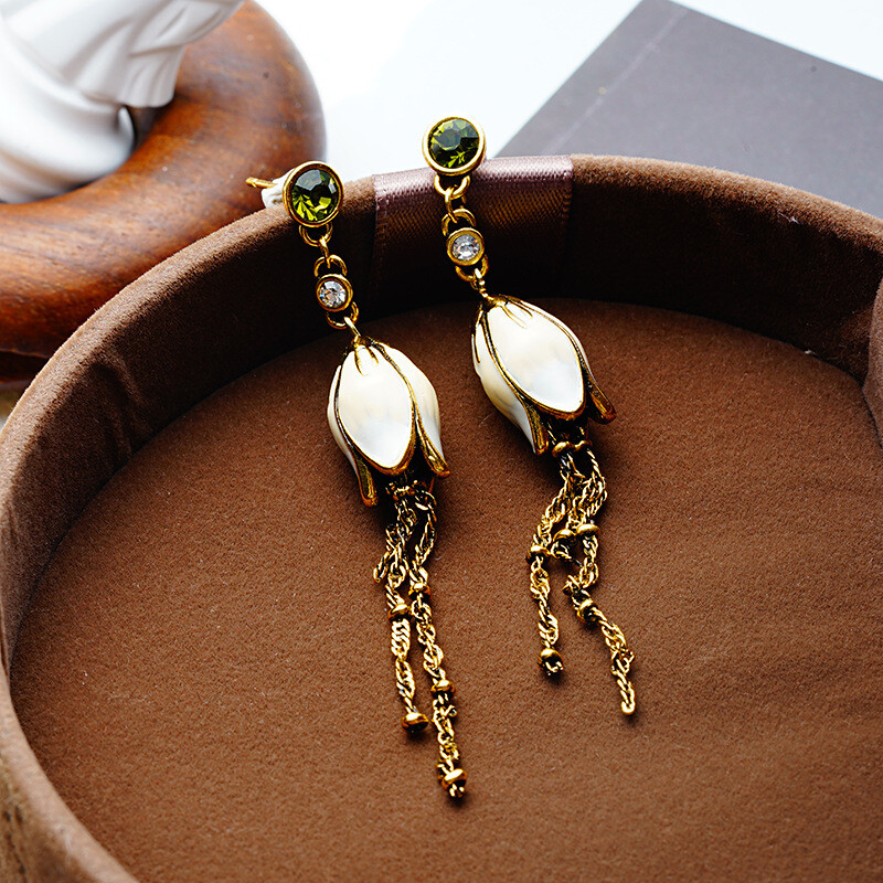 Flower Tassel Earrings