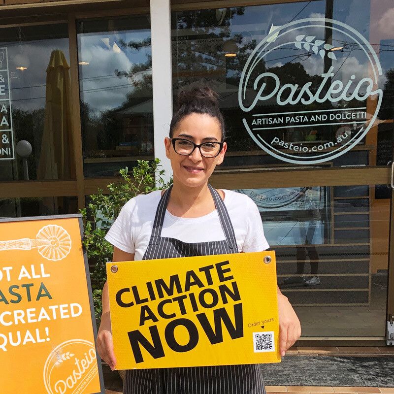 Climate Action Now sign