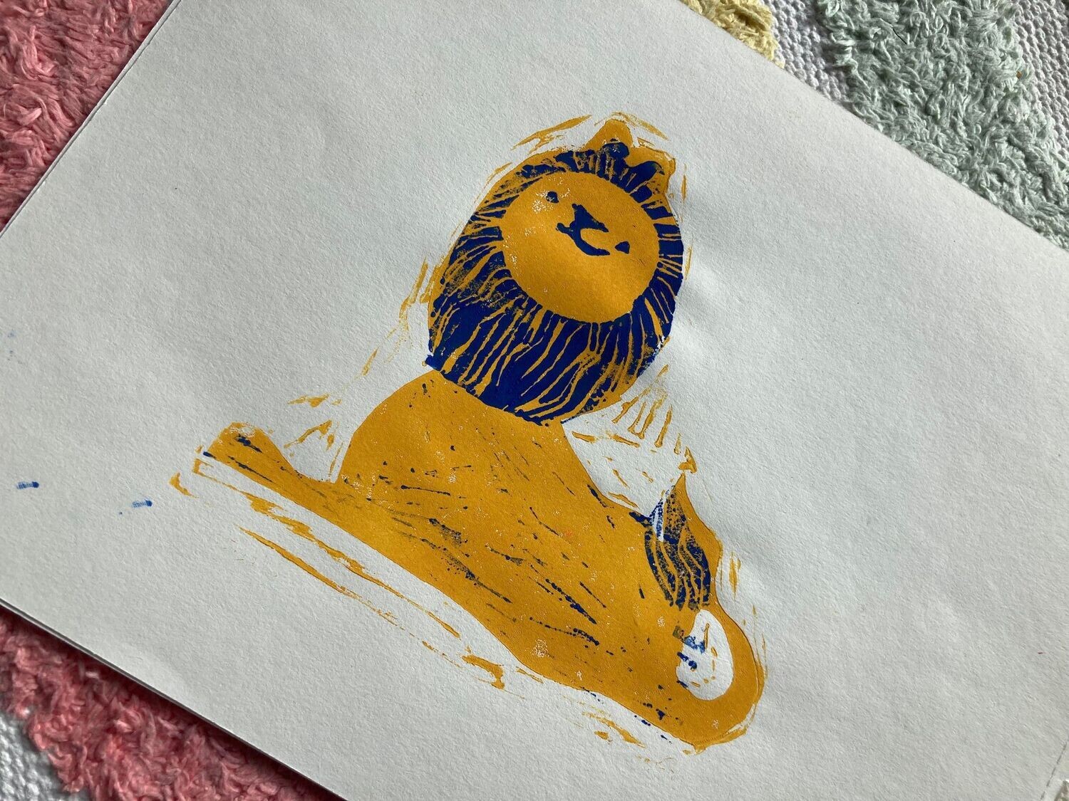 Linocut: Lion