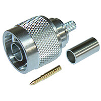 N-type male crimp connector, low PIM, for RG58 coaxial cables