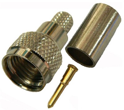 Mini UHF male/ MPL male crimp connector plug for RG59 coaxial cable