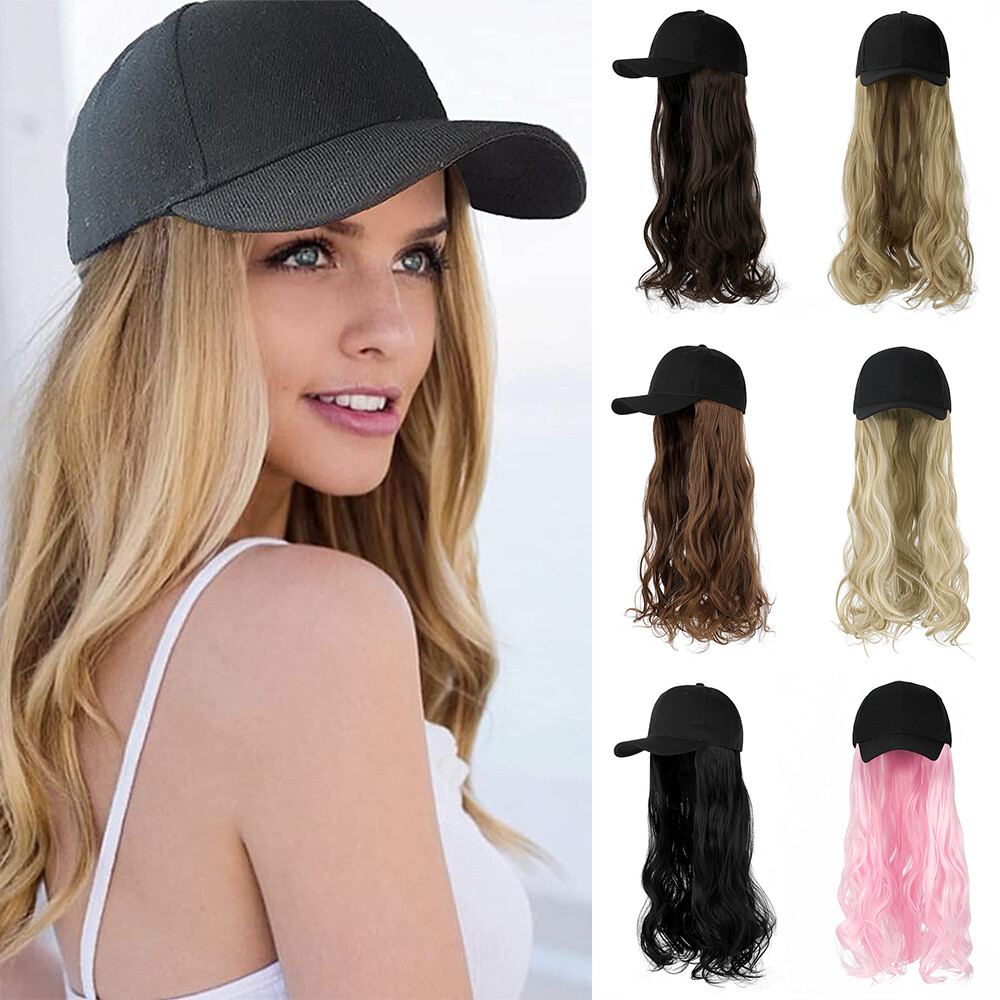 The hat is integrated with the wig