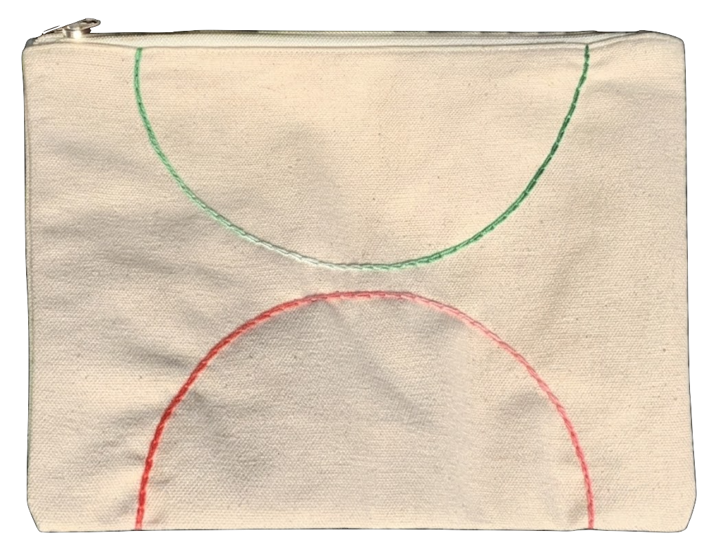 Embroidered Ombré Circle Pouch - 7.5 in. X 9.75 in.