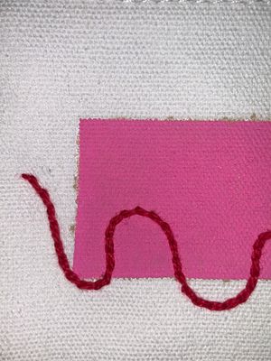 Embroidered Squiggle Squeeze Mini Pouch - 3.5 in X 5.5 in