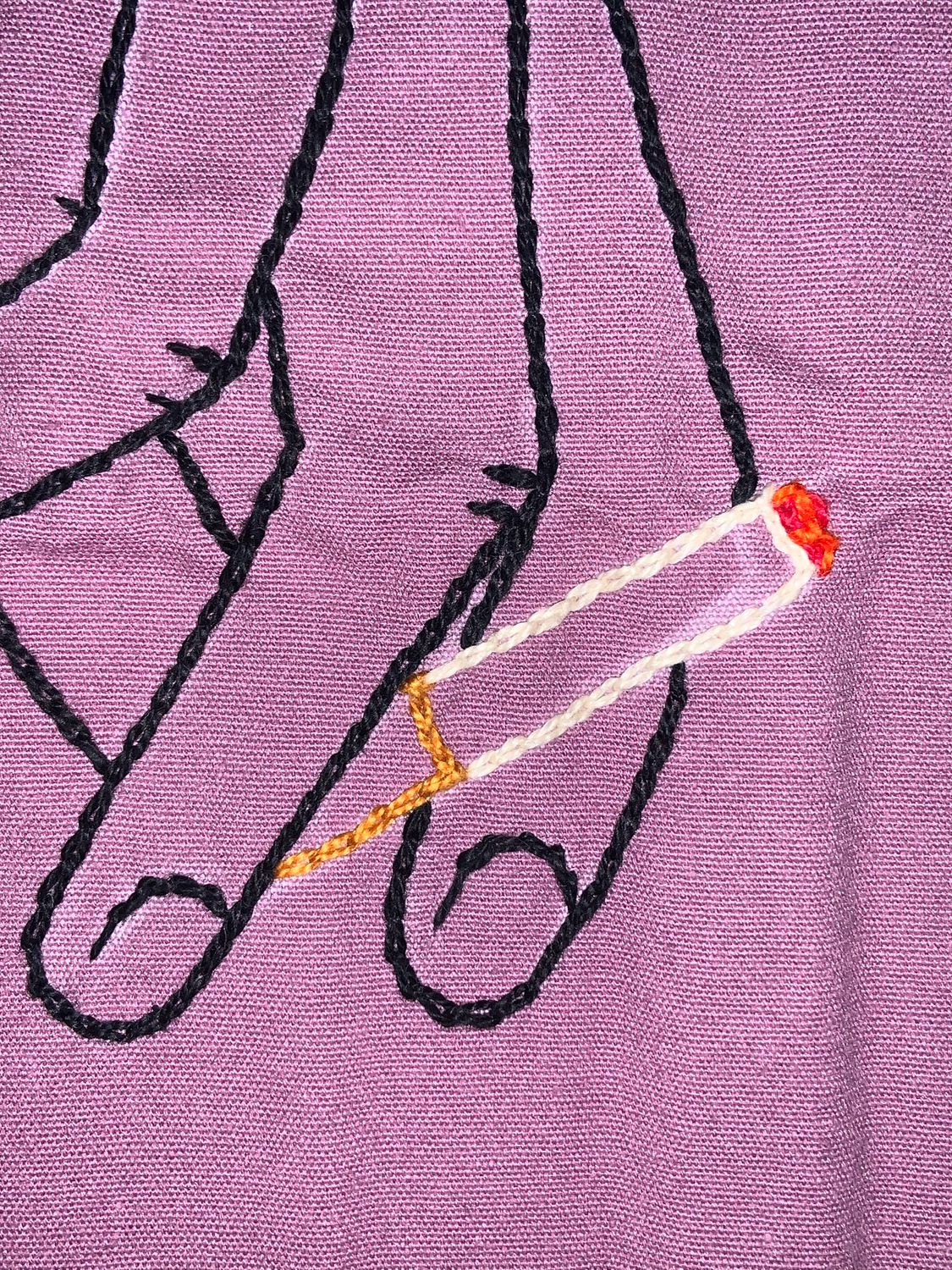 Embroidered Purple Cigarette Bag 15 in. X 15 in.