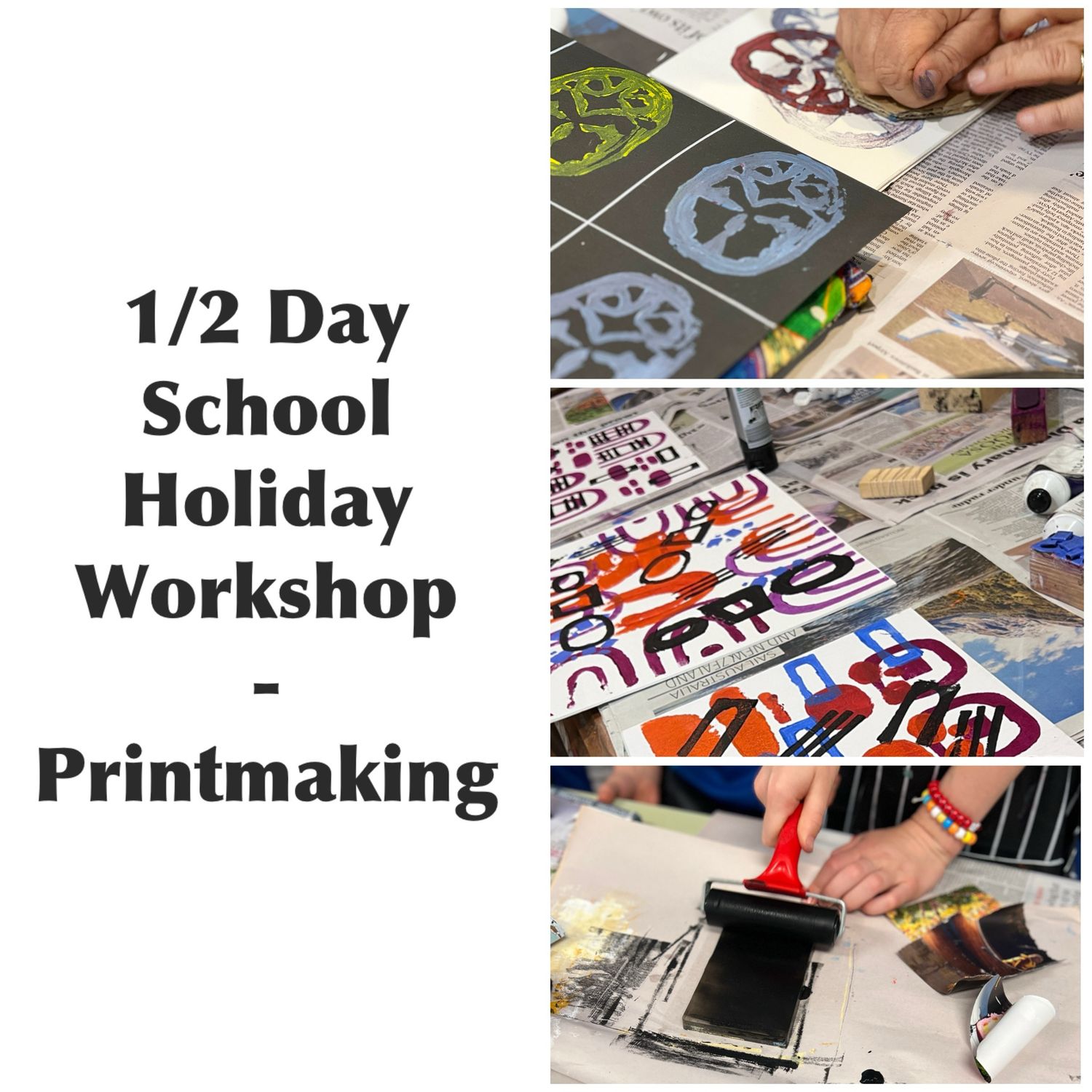 1/2 Day School holiday Workshop - Printmaking
