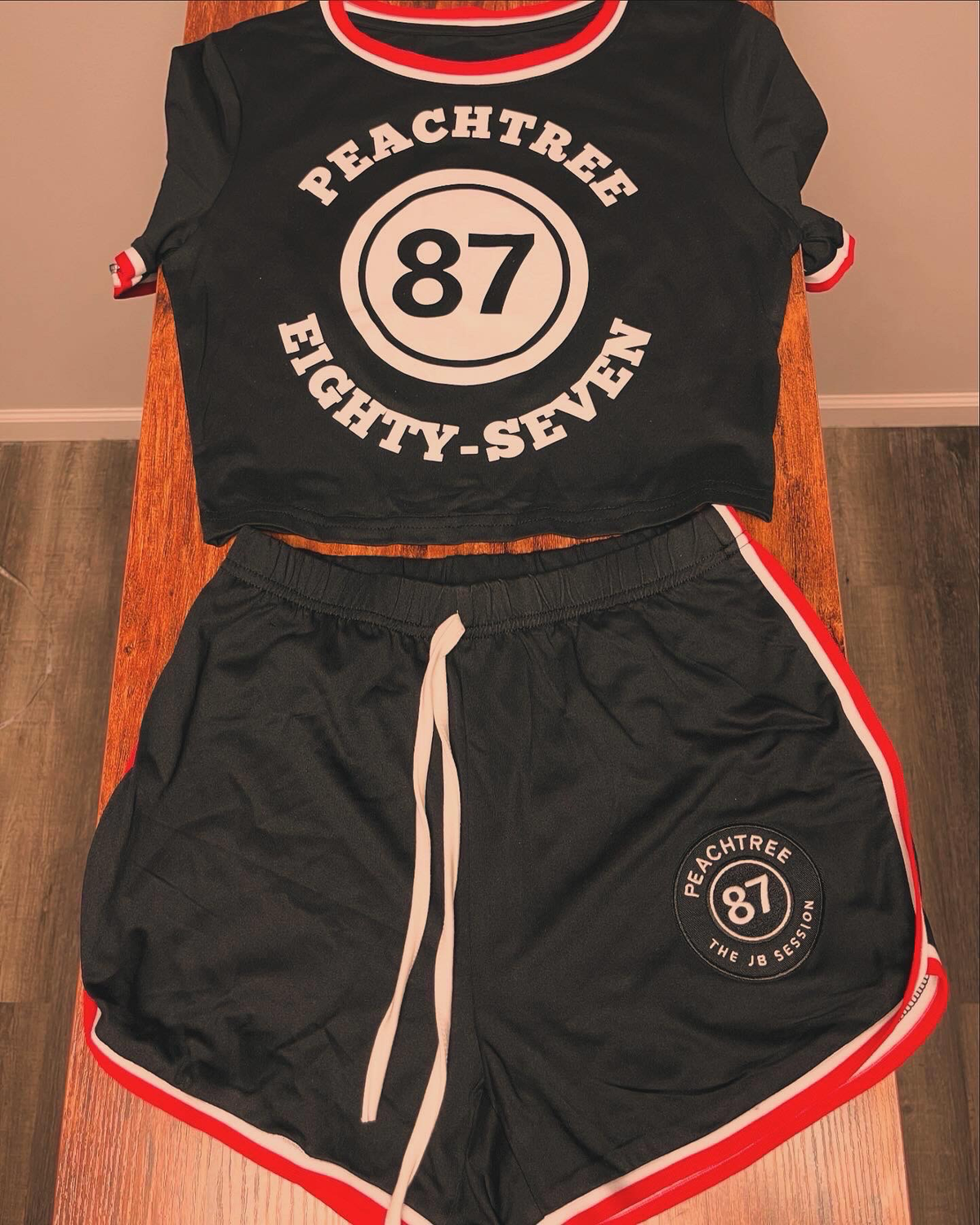 Ladies Black short set Small
