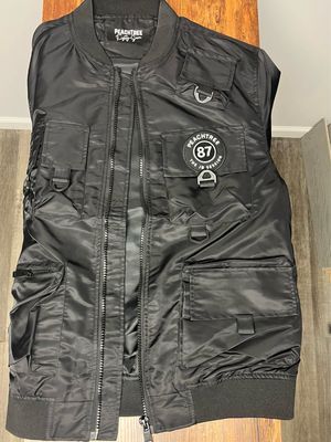 Black Cargo Jacket Large (patches only, no vinyl)