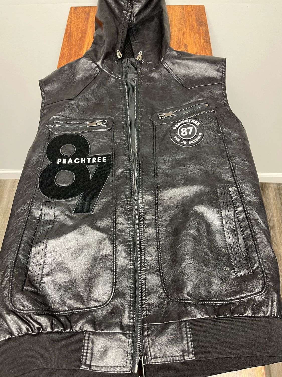 Black Leather Vest Med (patches only, no vinyl)